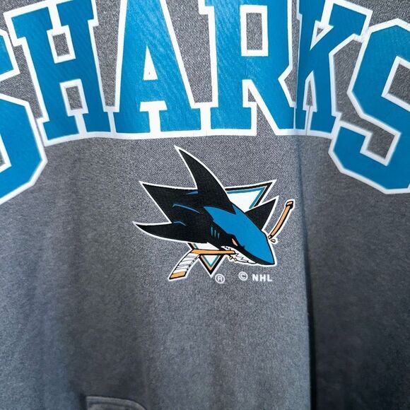 NHL San Jose sharks  gray athletic material hoodie - Picture 4 of 6